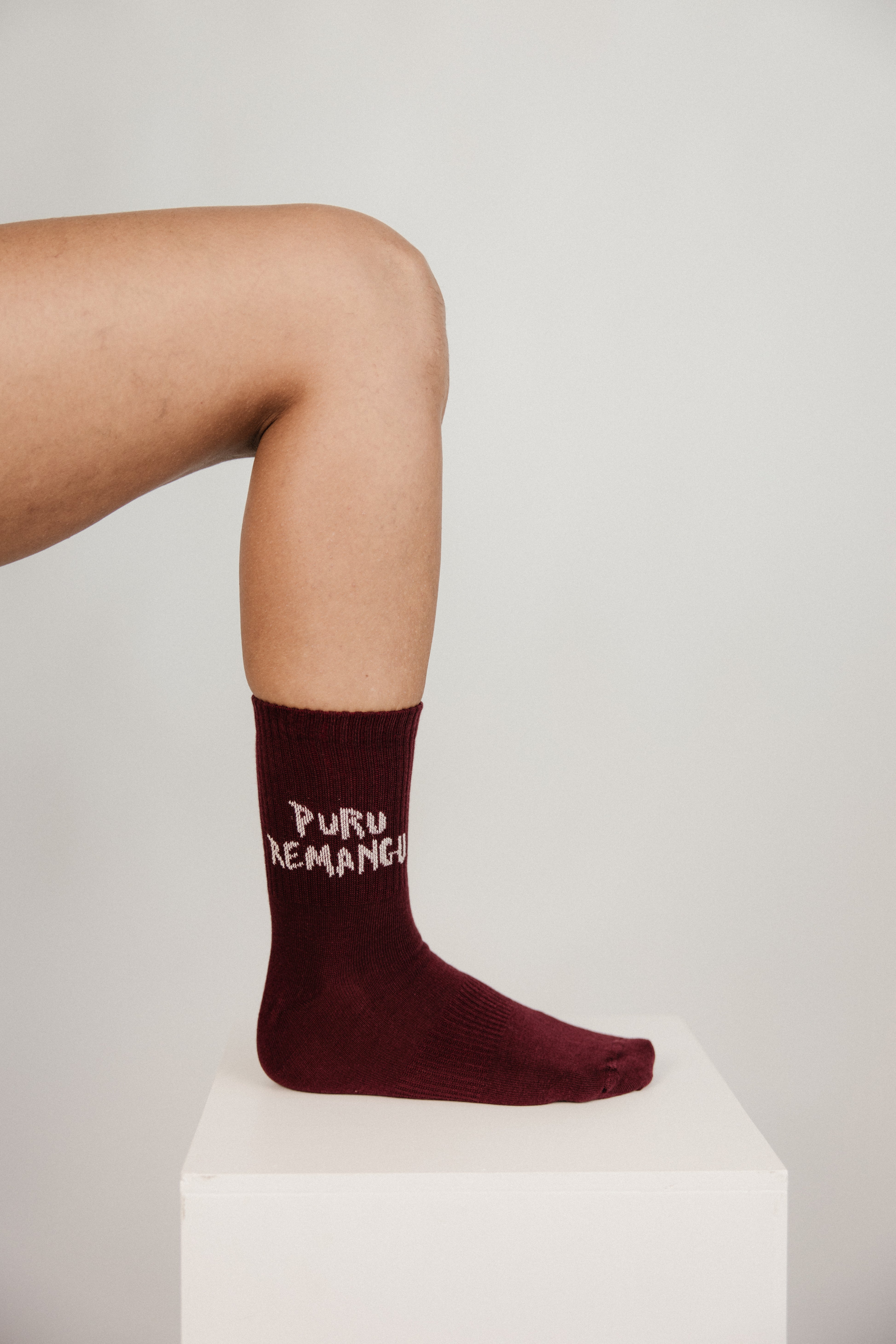 Calcetos Puru Remangu Burgundy