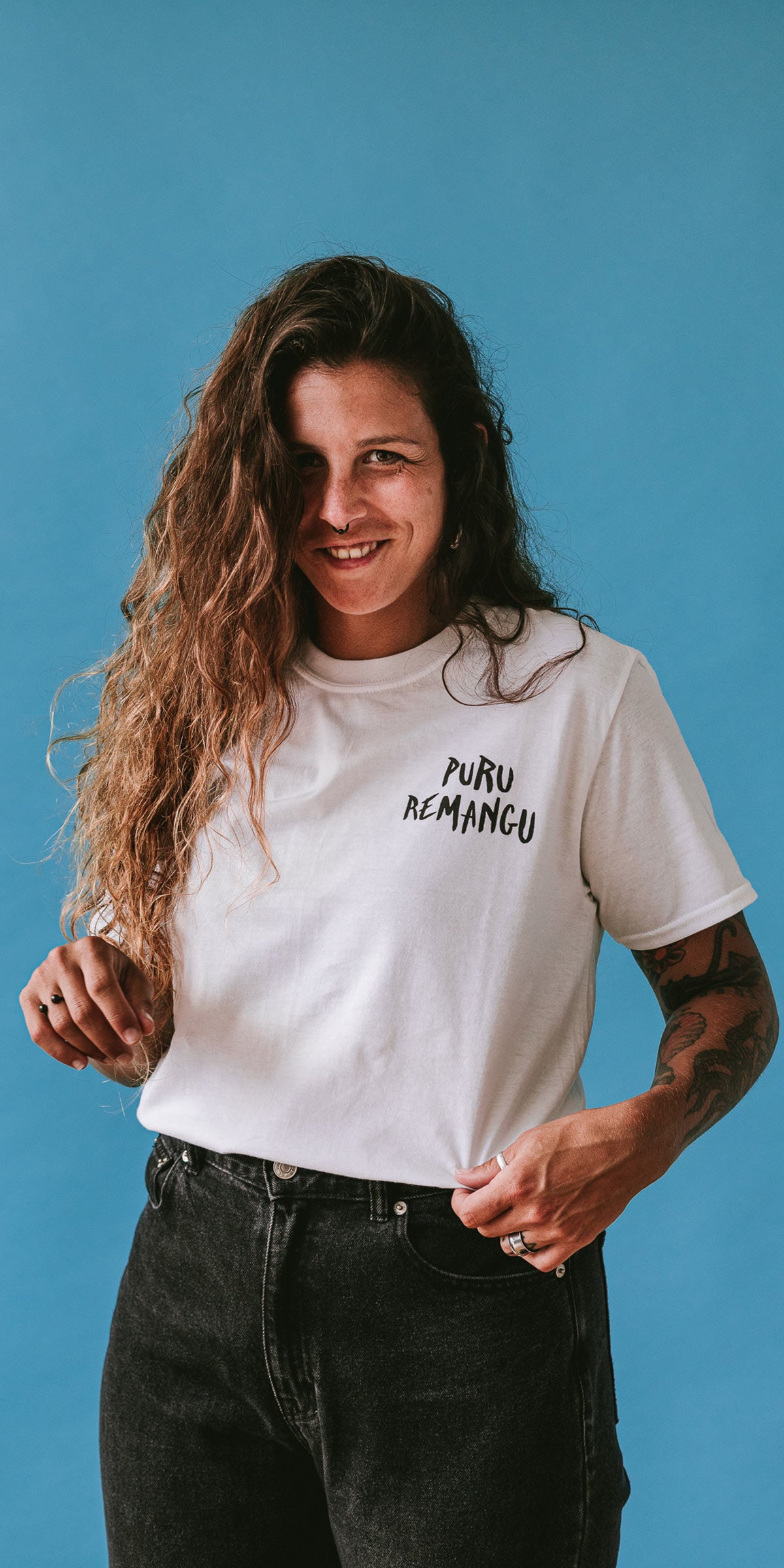 Camiseta Puru Remangu Blanca - Unisex
