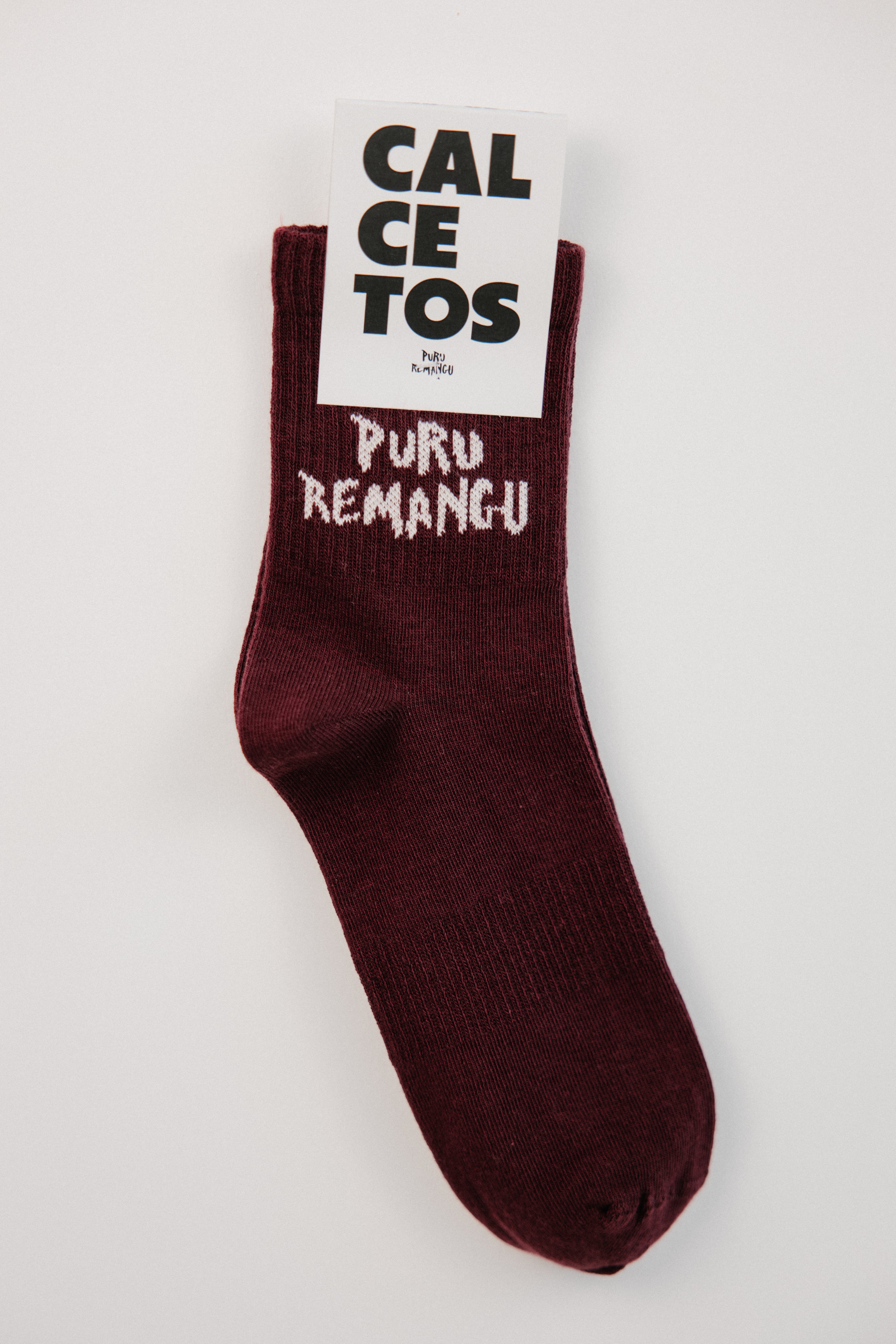 Calcetos Puru Remangu Burgundy
