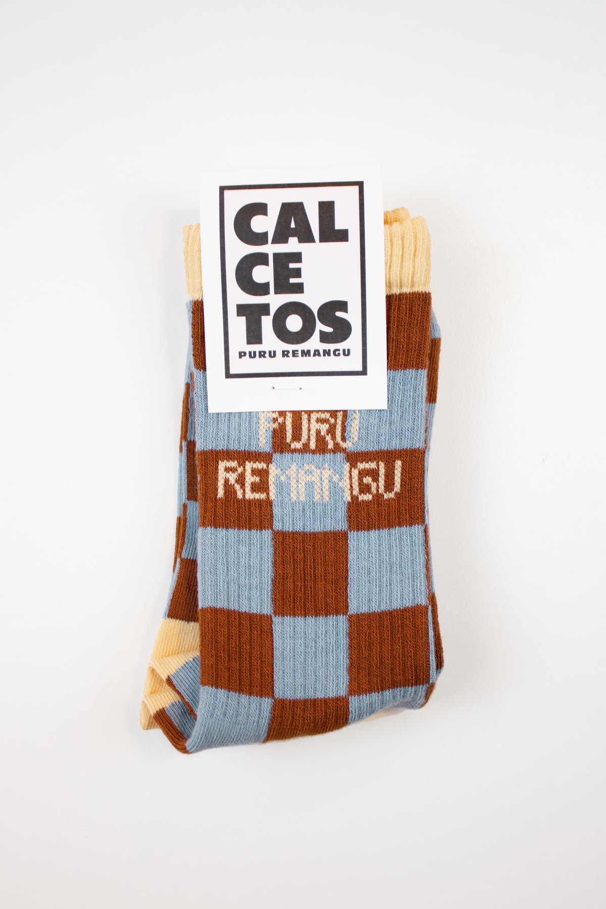 Calcetos Cuadros Marrón - Azul